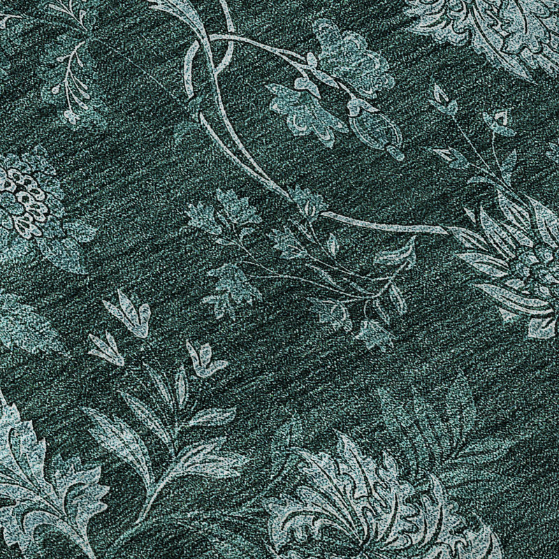 Premium Machine Washable Prisco Teal Rug, Rectangle 2'6" x 3'10"