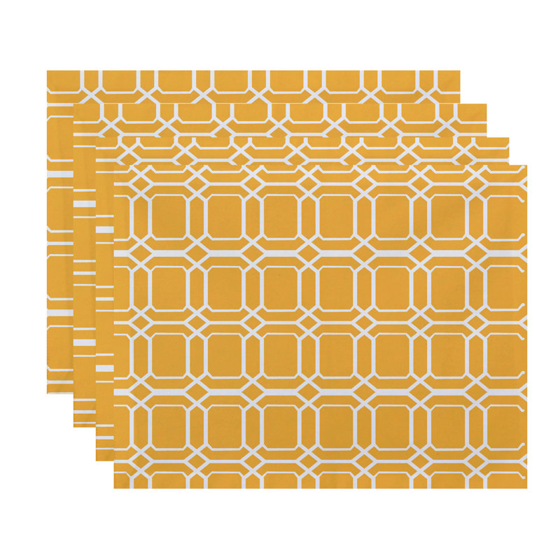 Ensemble de napperons 4 pièces Synthia, Jaune