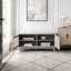 Banc d'entrée avec rangement, banc à chaussures rembourré avec portes doubles-656545980