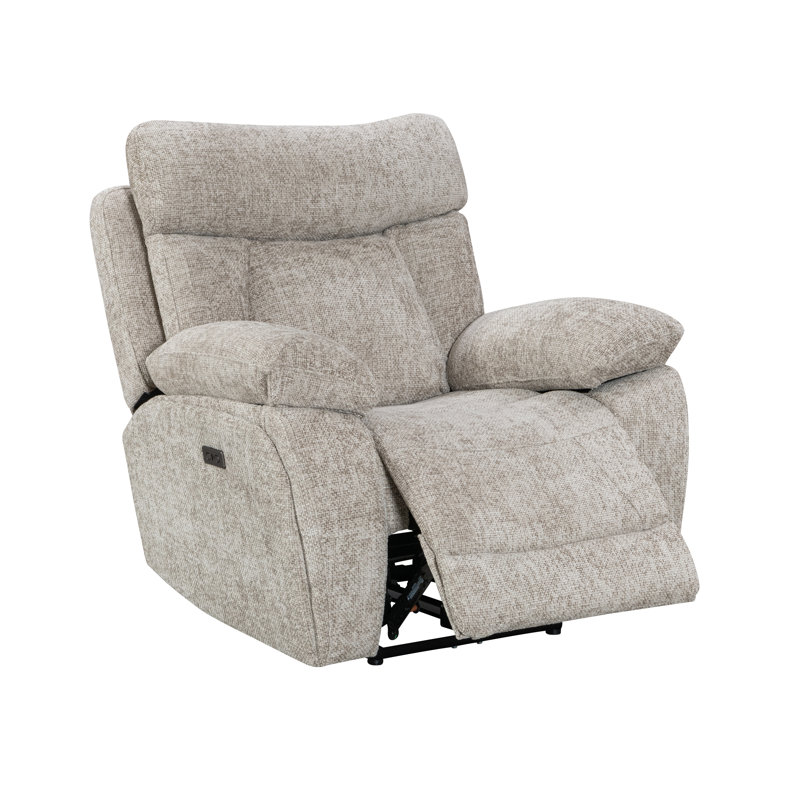Willowfern Power Recliner Armchair with USB Charging - Biscuit, 105" H x 102" W x 97" D, Biscuit Fabric