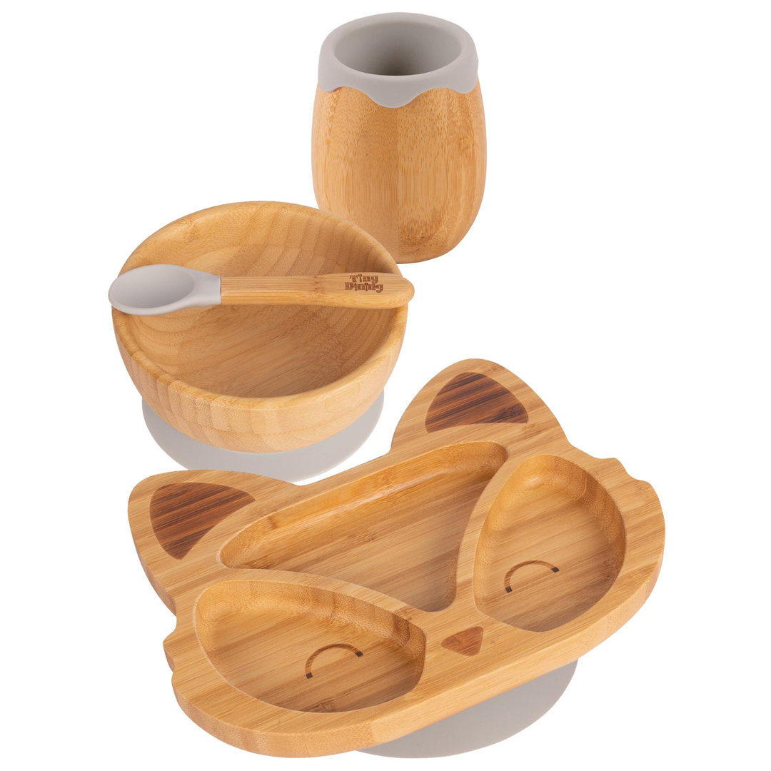 Tiny Dining - Fox Bamboo Suction Baby Feeding Set - 4pc