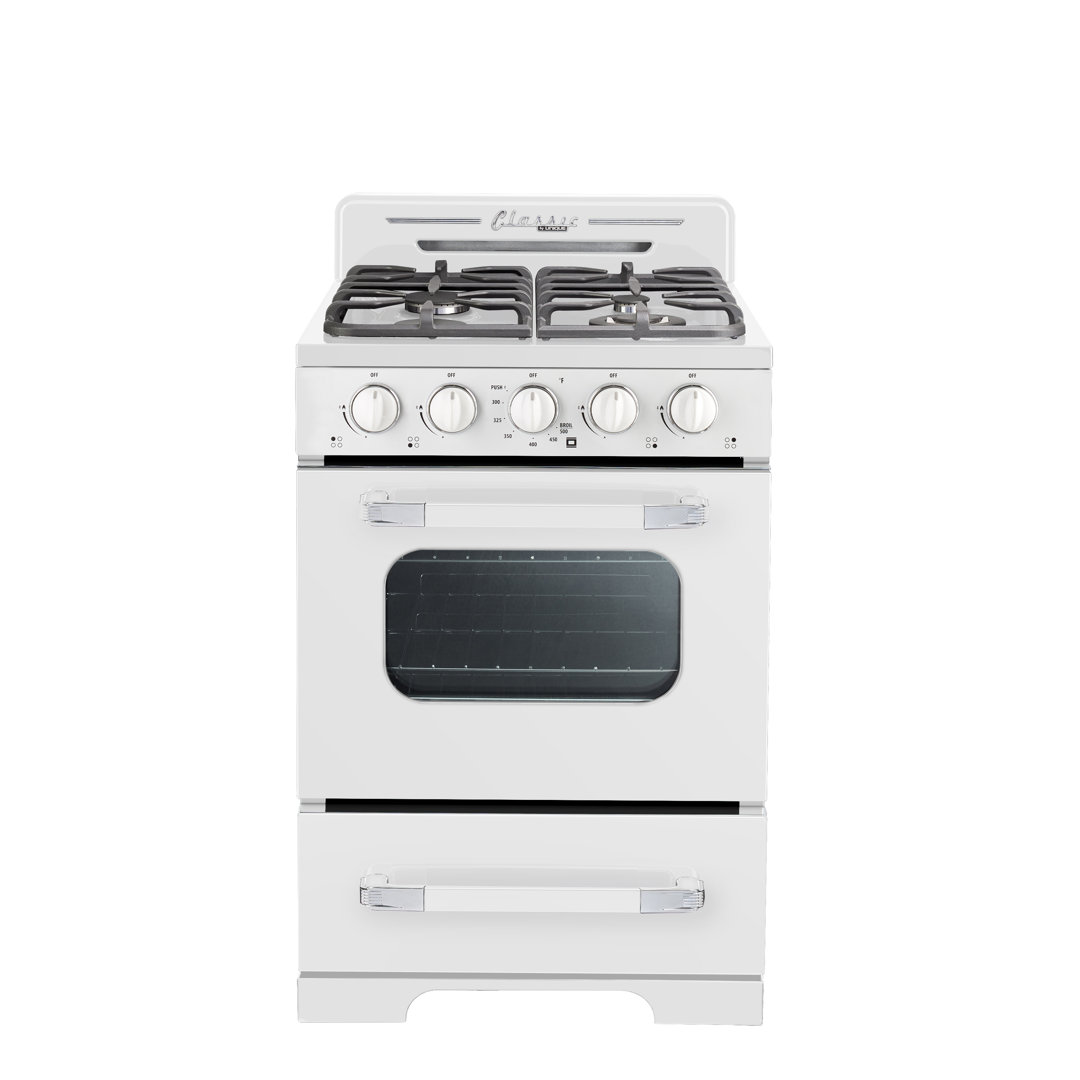 Off-Grid Classic Retro 24" 4 burner 2.9 cu. ft. Propane Gas Range with Battery Ignition Unique Appliances