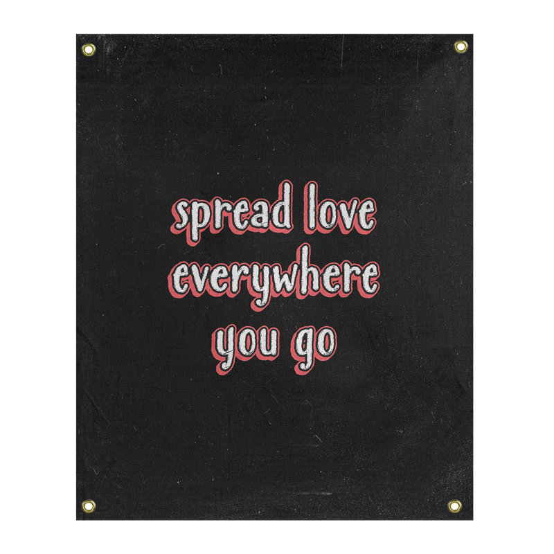 Tapisserie tableau noir en polyester spread quote, H 36 po x l 26 po, Rouge