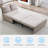 Modern Convertible Sofa Bed With Linen Fabric - Easy Pull-out Design Transforms From 43.5" Armless Sofa To 79.9" Bed, High-quality Sponge & Metal Frame-685468945