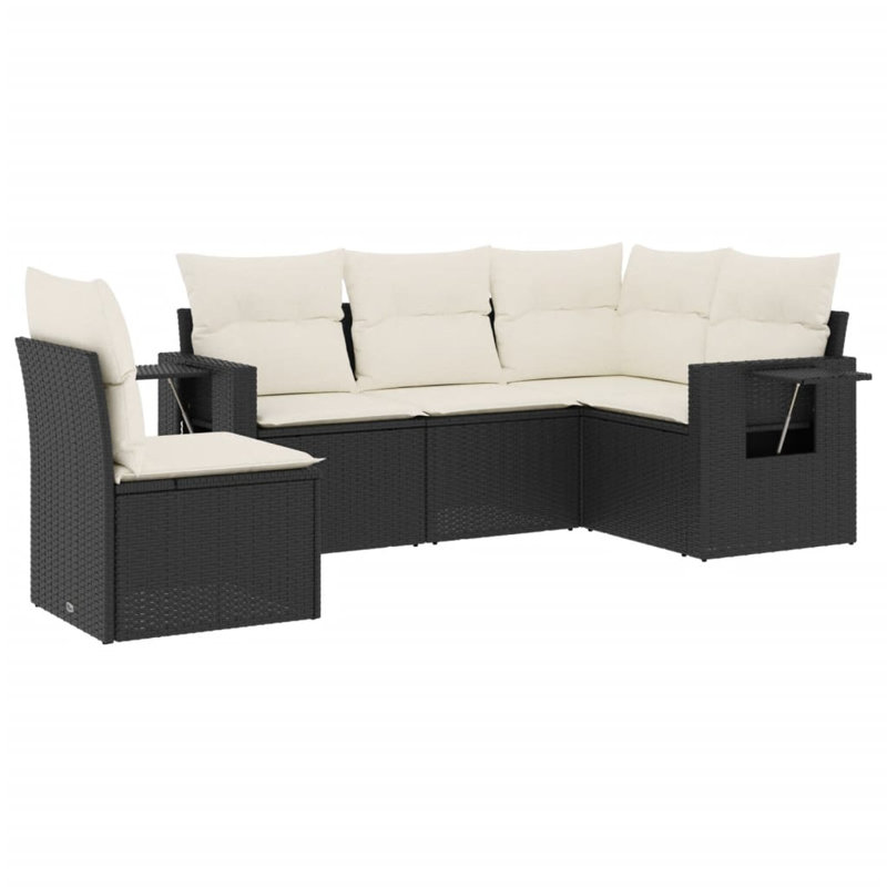 Vidaxl Garden Sofa Set Black, Cream White