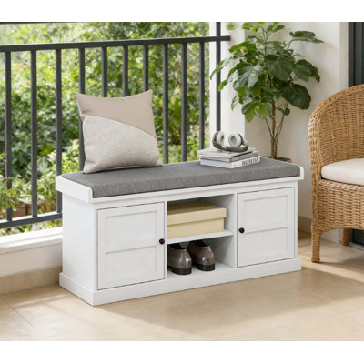 Entryway Bench Seat,Shoe Storage Bench with Cushioned Seat