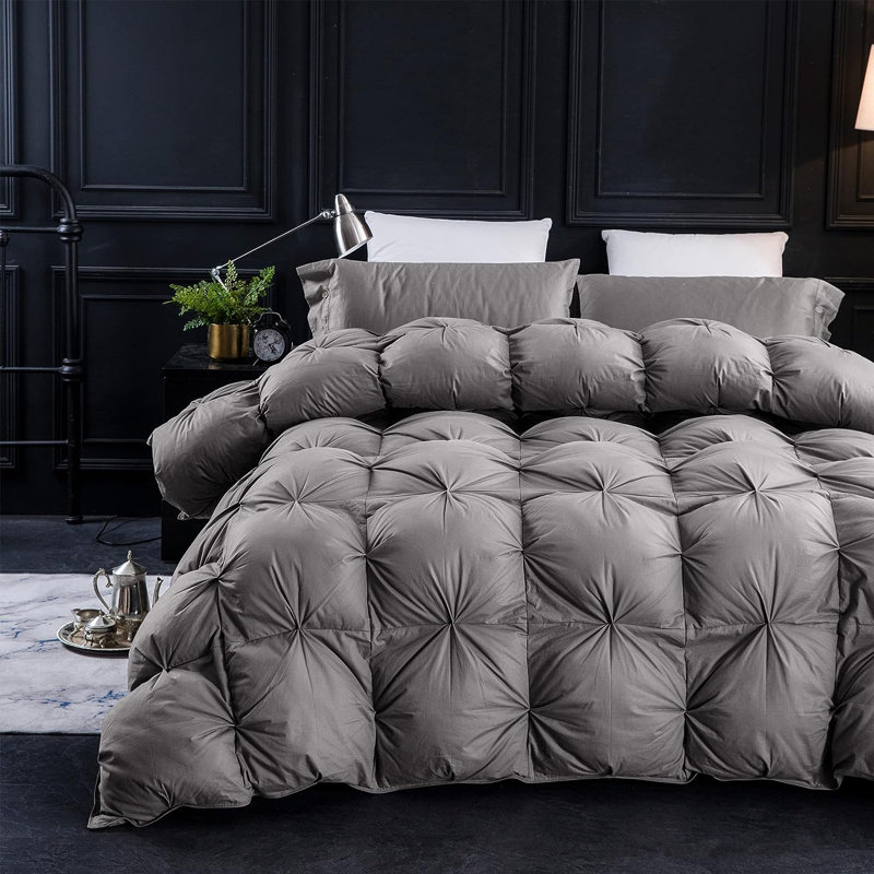 Modern & Contemporary Cotton Checkered Duvet Cover & Insert, Gray, Palatial King Duvet Cover