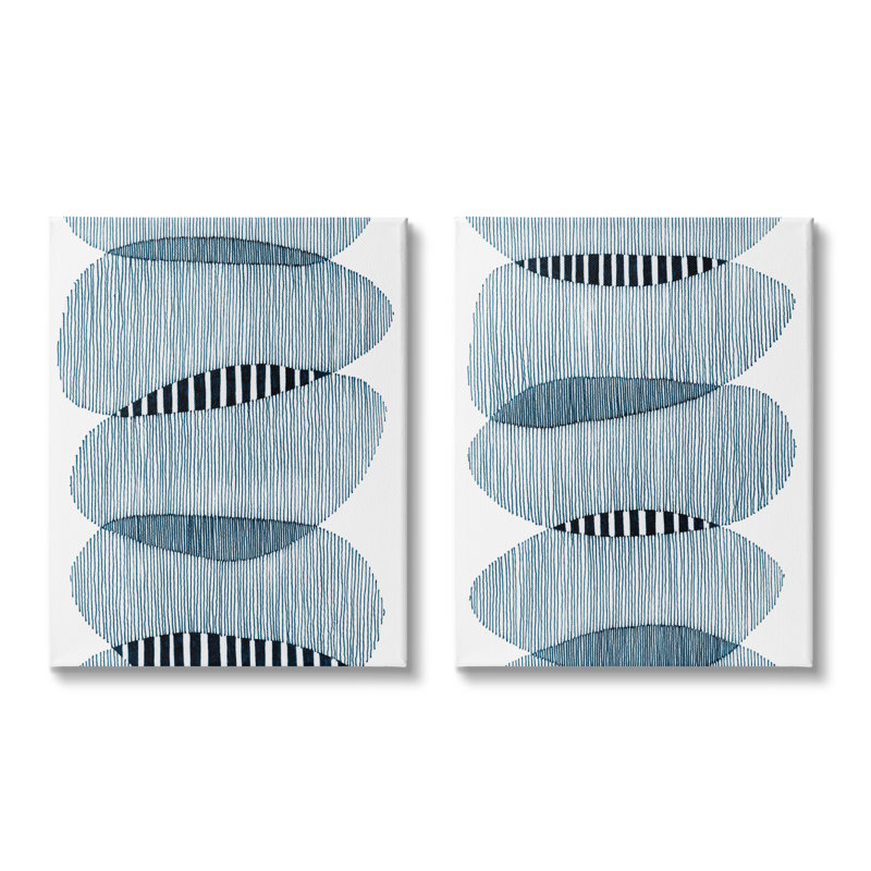 «Stupell Industries», ensemble de 2 toiles abstraites à motif de cercles abstraits par Nikki Galapon