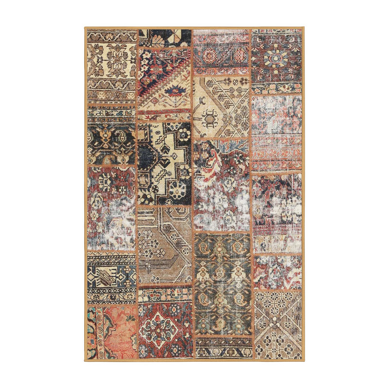 Brun contemporain/Tapis décoratif marron, Rectangle 4 pi x 6 pi