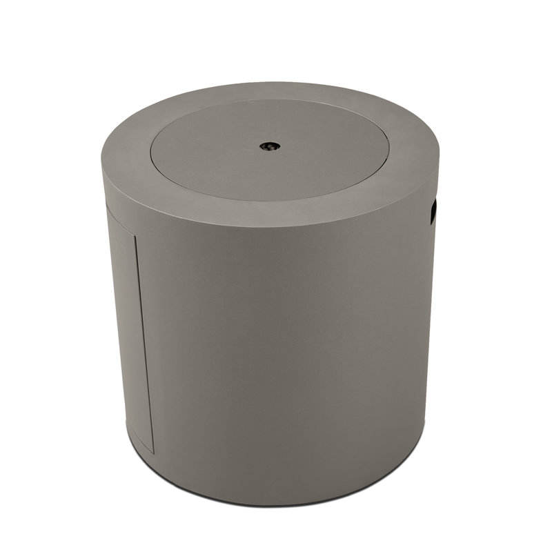 Aegean 24" Round Mist Gray Steel Propane Fire Pit Table