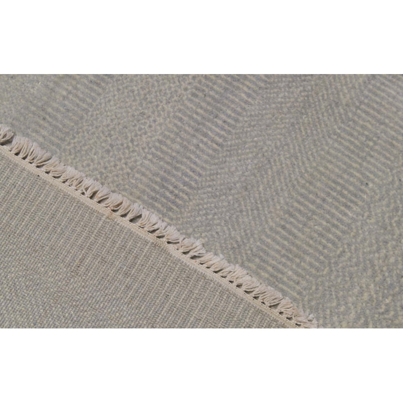 Tapis bleu clair et crème noué à la main de haute qualité
