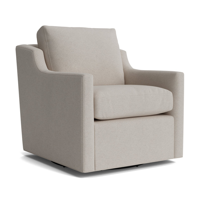 Gigi No Skirt Full Swivel Chair, Performance Boucle - Dove Gray