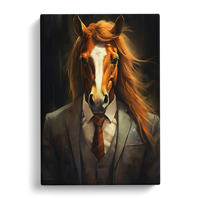 Pony In A Suit Painting No.4 - Wrapped Canvas, 76cm H x 50cm W x 3cm D