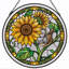 Panneau de vitrail Sunflower Bird-671573028