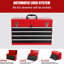 Rangement à outils multifonctionnel de 21 pouces avec 4 tiroirs, verrouillage automatique, tiroir coulissant pour un accès facile à la commode en acier portable, résistance à la rouille thermolaquée-378191705
