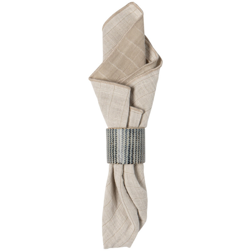 Set of 12 Houndstooth Element Napkin Ring