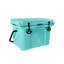 Glacière isotherme de 25 pte pour la plage, les voyages et le camping: rétention de froid de 5 jours, matériau résistant aux chocs, poignée ergonomique souple, porte-gobelet intégré pour bouteille, portable en plastique turquoise avec