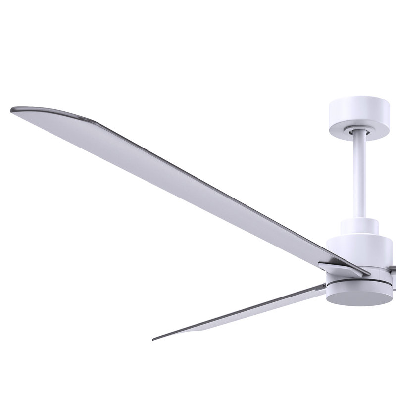 Ventilateur de plafond Alessandra 72, Blanc mat, Nickel brossé