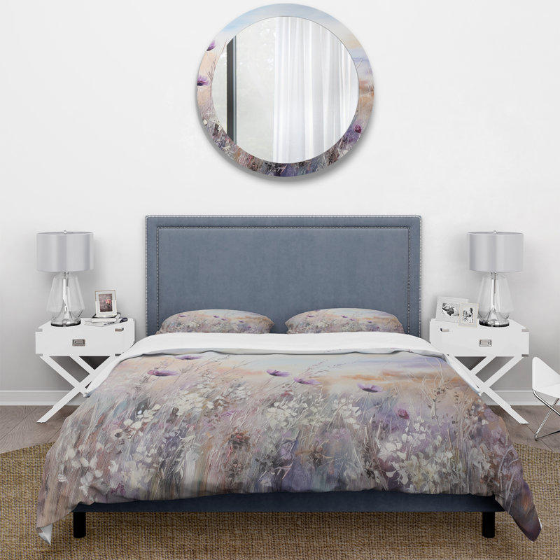 Ensemble d'édredon floral de 4 - Ensemble de literie et de coussins décoratifs à motif champêtre
