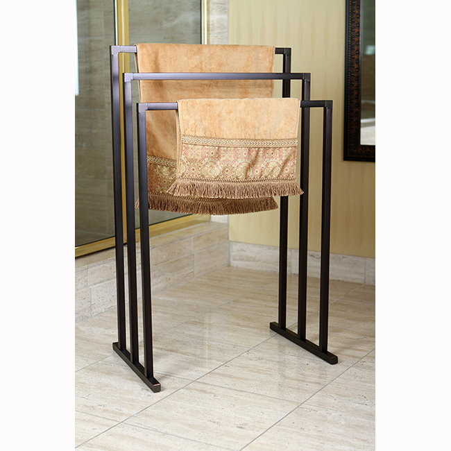 Oil Rubbed Bronze Freestanding 3-Tier Steel Towel Rack