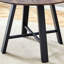 Table de salle à manger ronde texturée en noyer foncé de 42 pouces avec 4 chaises en lin gris, pieds de pulvérisation en fer, support multi-usages en tissu de coton noir