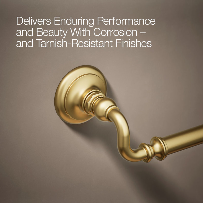Artifacts® Wall Mounted Towel Bar, 3" H x 21" W x 3.5" D, Vibrant Brushed Moderne Brass