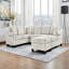 Canapé modulaire Canapé modulaire rembourré en chenille de 111,8 po avec repose-pieds de rangement mobile pour le salon, blanc-1448080224