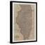 «Vintage Illinois Map II», reproduction d'art graphique sur papier encadrée-2059702233