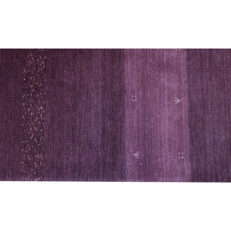 Tapis unique en laine noué à la main de 3 pi 9 po x 5 pi 9 po mauve / gris clair / ivoire