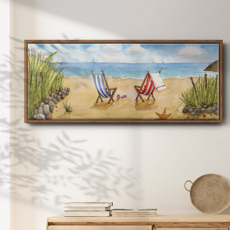 Plage pour deux - toile encadrée, H 20 po x l 50 po
