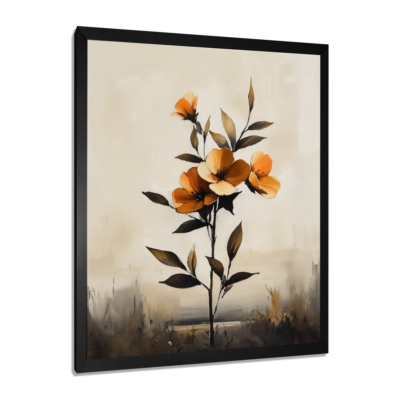 Lahey - Décoration murale florale, Noir, H 20 po x l 12 po, Reproduction encadrée sans passe-partout