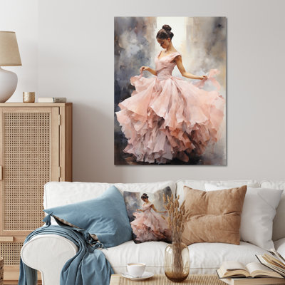 «Rose and White Woman Ballet Solitude III», art mural spirales abstraites en métal