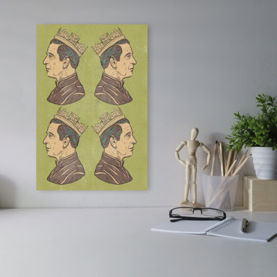 «Crowned King Profile», art mural abstrait rétro