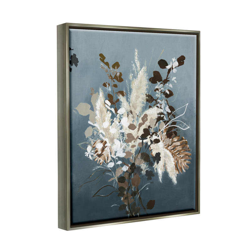 Art floral moderne par giclée par Design Fabrikken, H 21 po x l 17 po x P 1,7 po, Cadre flottant gris lustré