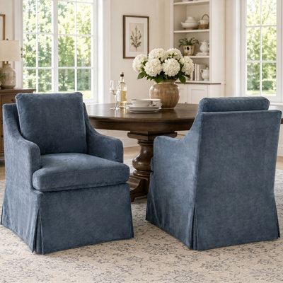 Keefe Upholstered Dining Chairs with Caster