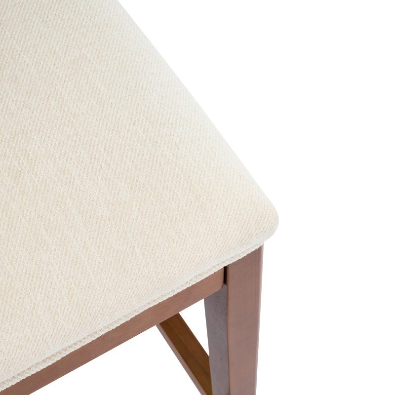 Tabouret de bar rembourré à structure en bois, Noyer