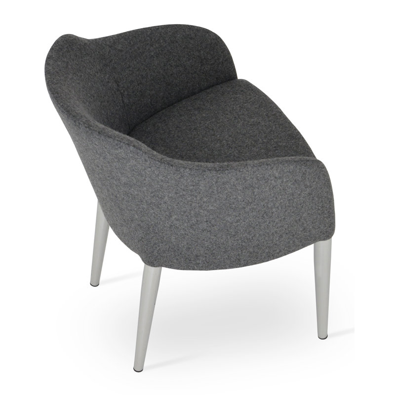 Fauteuil en métal Buca, Gris foncé