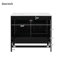 Meuble-lavabo de 36 po avec lavabo en céramique, portes à fermeture douce, tablettes de rangement doubles et tiroir divisé - Armoire de salle de bain moderne avec beaucoup de rangement-115672331