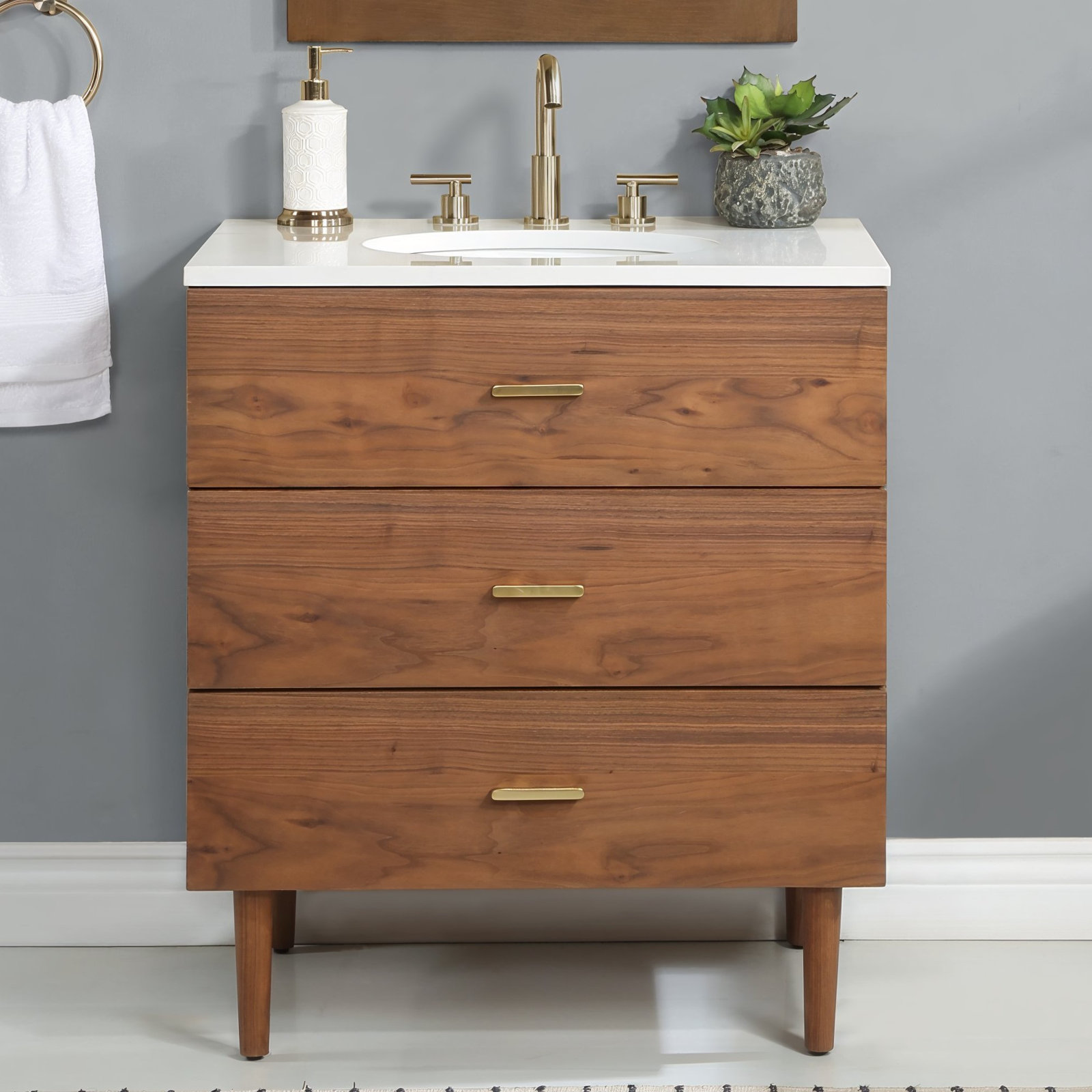 Dondi 30" Walnut Single Bathroom Vanity