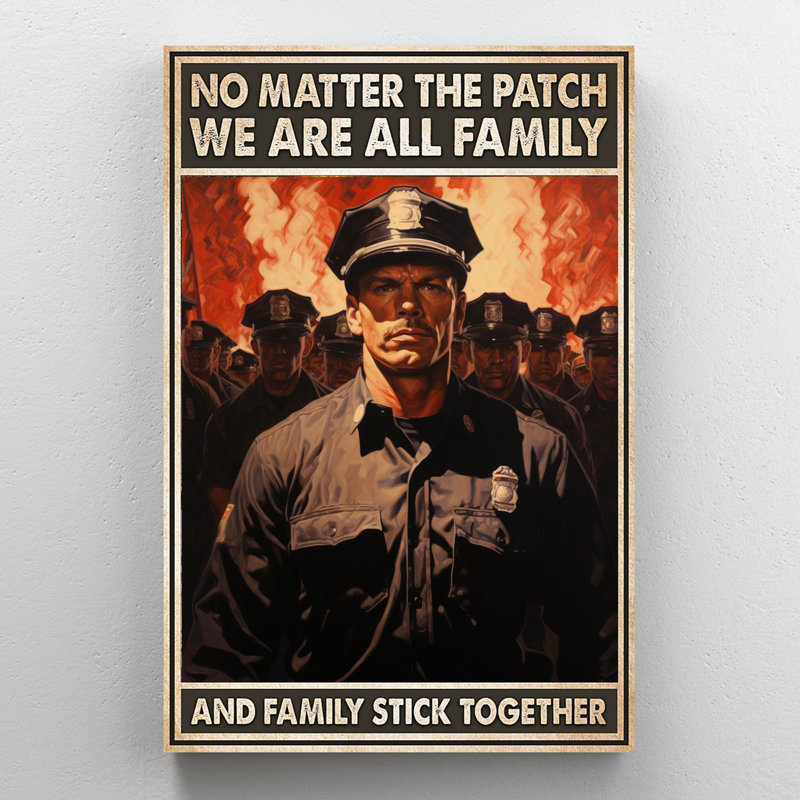 " Police No Matter The Patch ", 20" H x 16" W x 1.25" D
