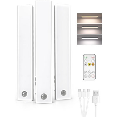 3 Packs Under Cabinet Led Light Wireless Motion Sensor With Remote