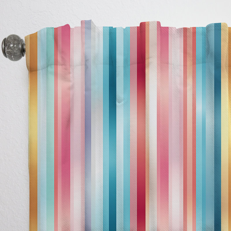 Rideau obscurcissant à rayures Rainbow, L 52 po x L 108 po