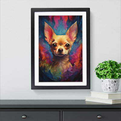 Chihuahua Orphism - Single Picture Frame Print on Wood