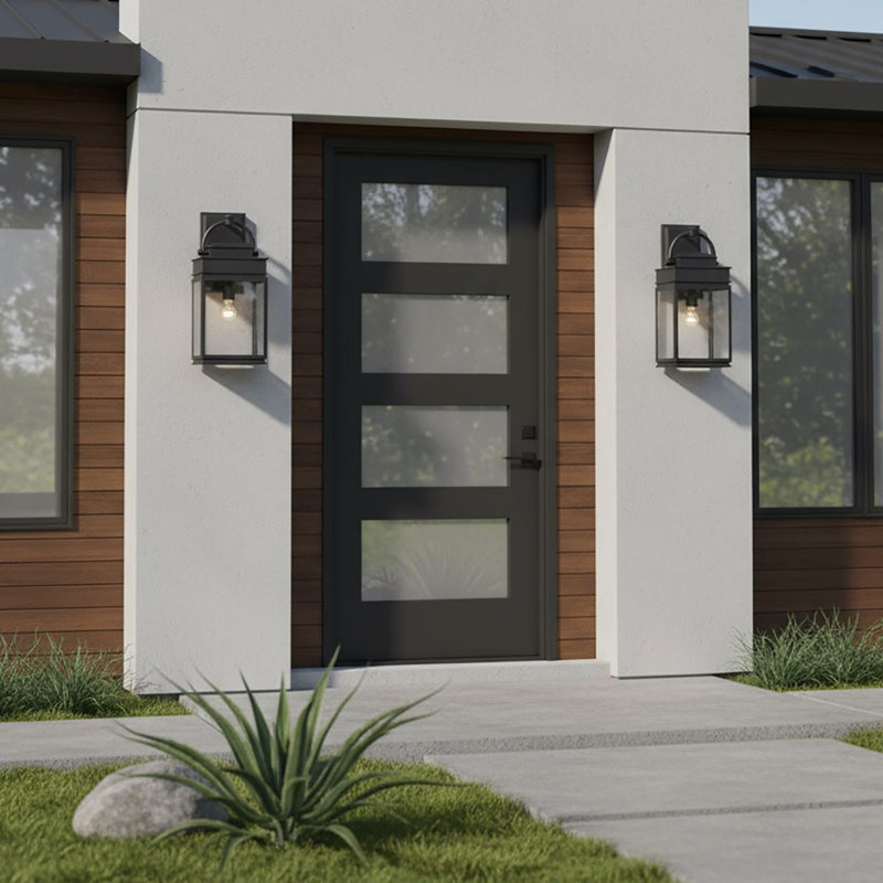 Fulton Wall Light, 19.5" H x 8" W x 7" D, Black