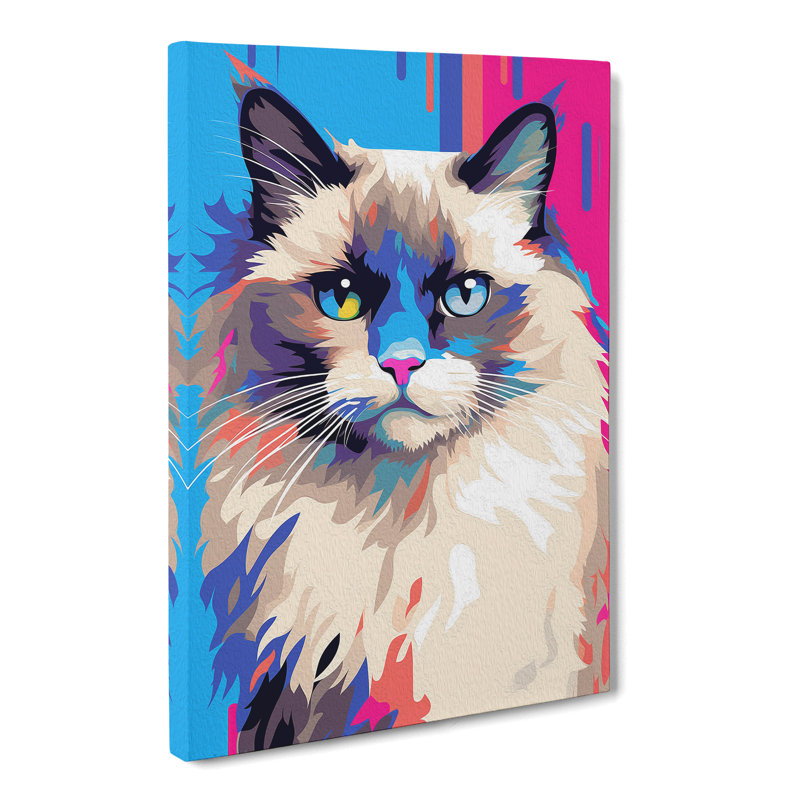 Ragdoll Cat Pop - Wrapped Canvas, 60cm H x 40cm W x 3cm D