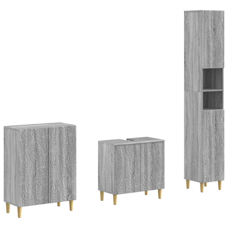 Bathroom Storage Furniture Set, Grey Sonoma