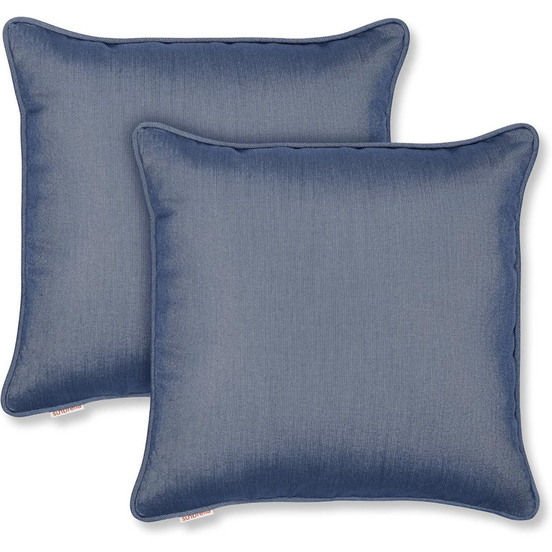 Housse de coussin Sunbrella, En jean, Carré 17 po, Housse de coussin seulement - sans coussin