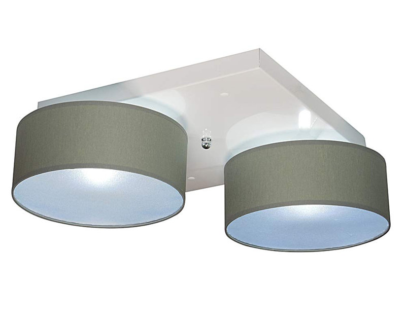 Pulley Fabric Semi Flush Mount, Dark grey