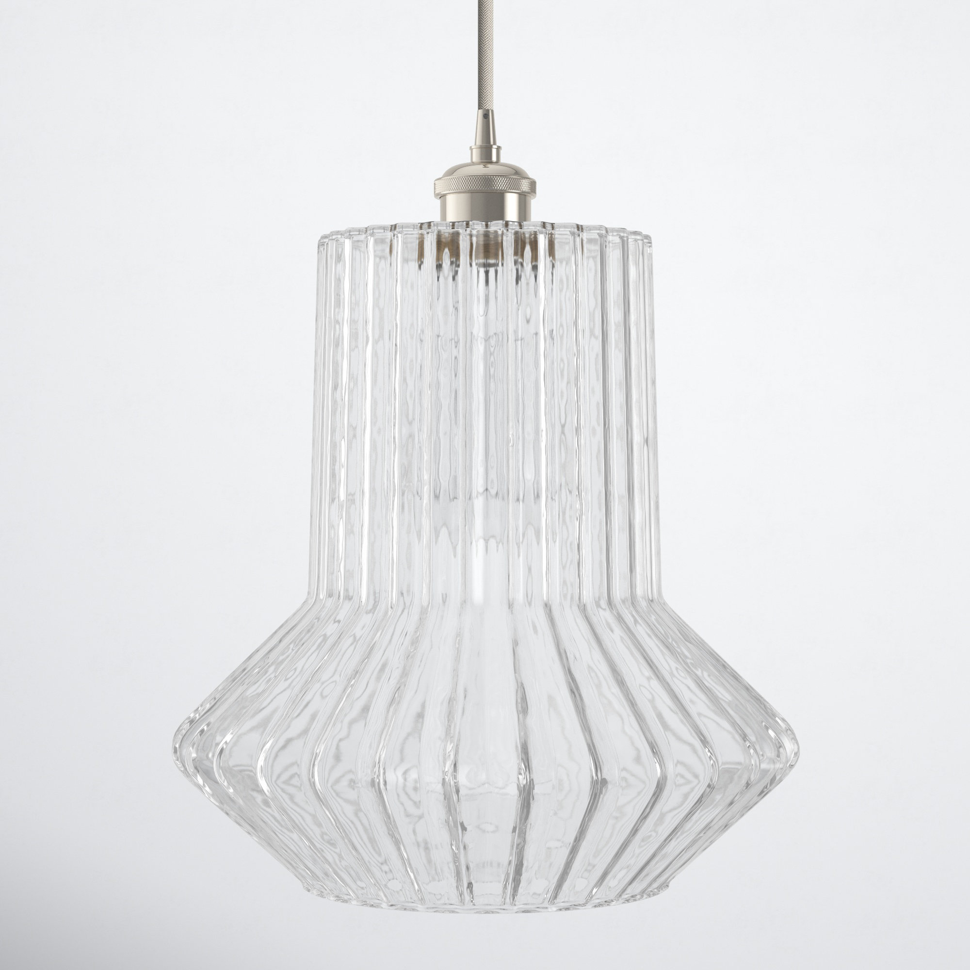 Montrose Single Light Glass Dimmable Pendant, Polished Nickel, Incandescent