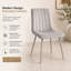 Oira Homes Velvet Dining Chairs Set of 2 Modern Grey Kursi Chair Set Dining Room Furniture